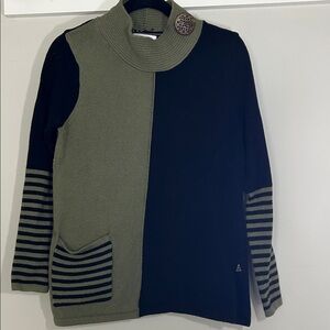 Neon Buddha Black and Olive High Neck Sweater